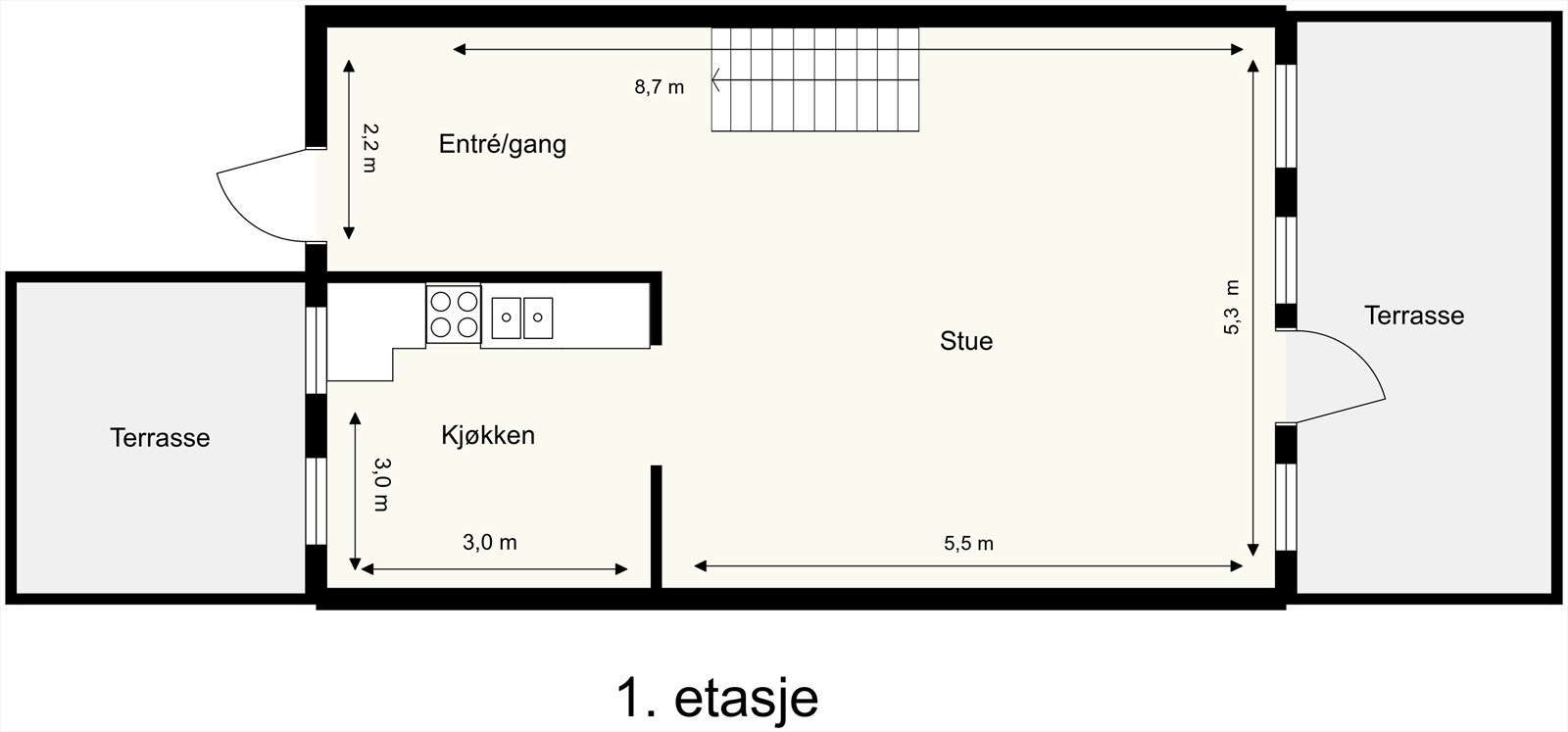 Plantegning 1.etasje. Galleribilde
