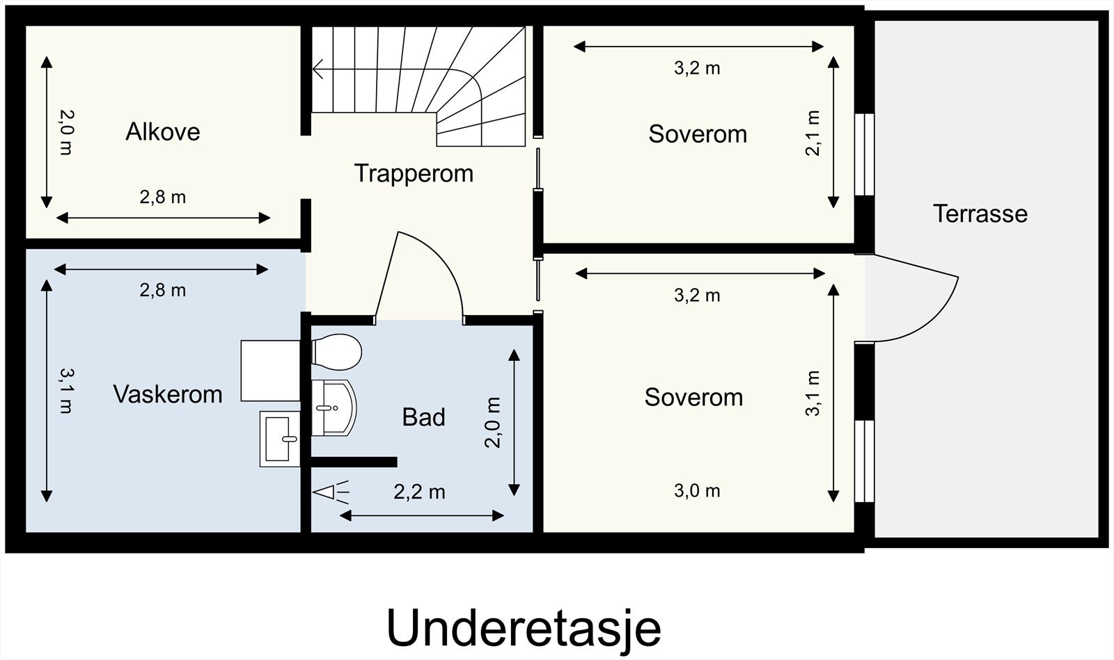 Plantegning underetasje. Galleribilde