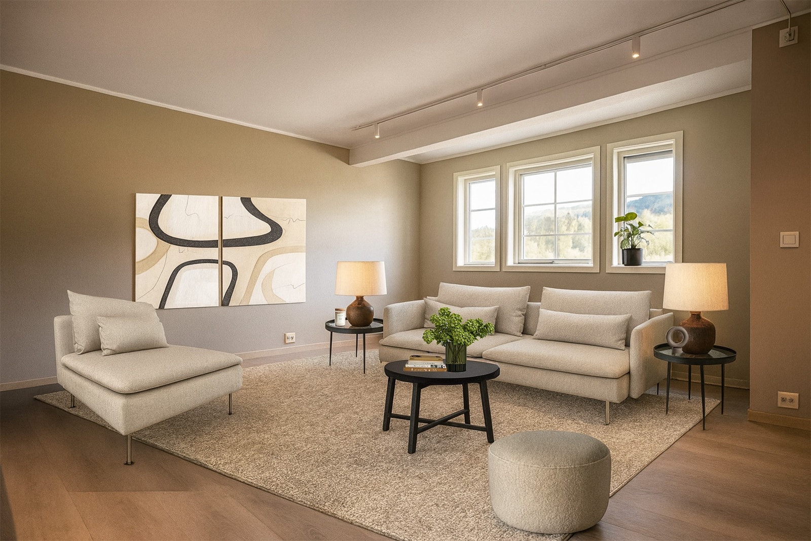 En nyrenovert 3-romsleilighet beliggende like ved Stjørdal Golfklubb. Galleribilde