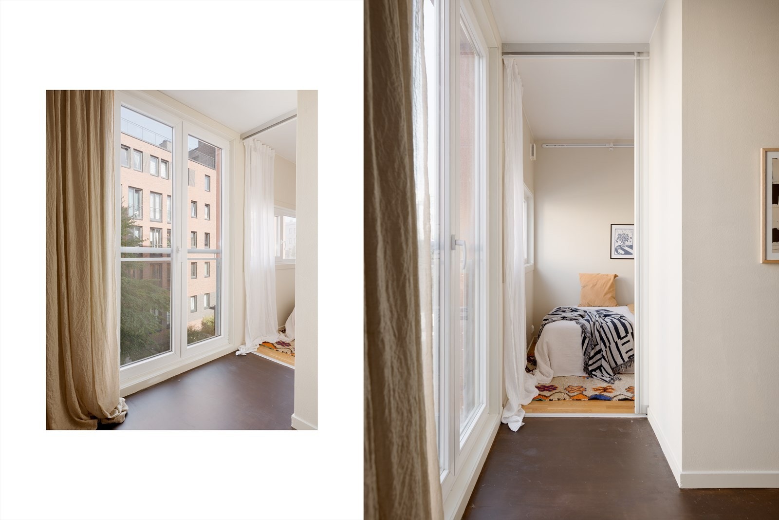 Stilren fransk balkong med store glassflater fra gulv til tak. Skaper en luftig atmosfære, optimaliserer dagslyset og gir en eksklusiv finish til rommet. Galleribilde