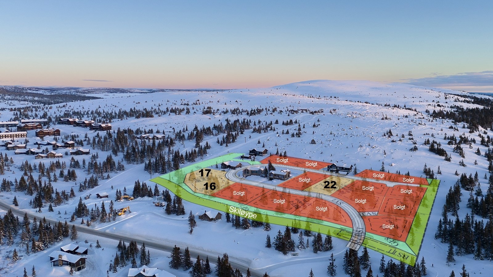 Det er kun 3 tomter igjen på øvre del av hyttefeltet. Tomt 22 ligger høyt og fritt, med nydelig utsikt! Galleribilde
