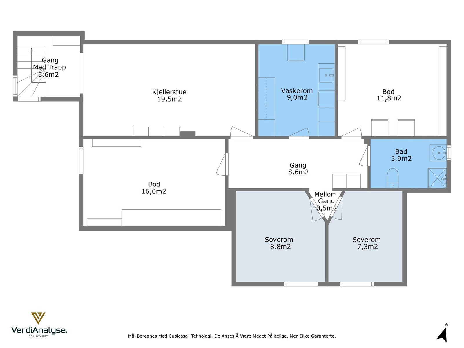 Plantegning kjeller.