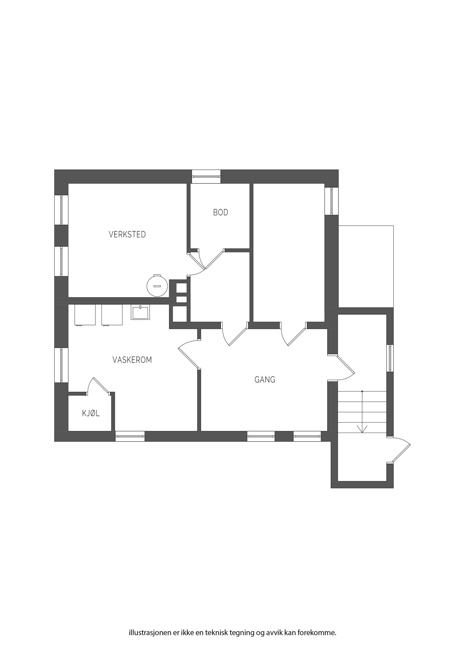 Planløsning kjeller Galleribilde