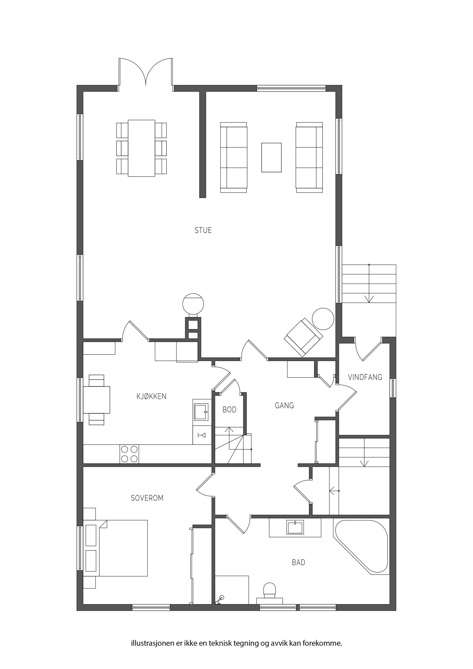 Plantegning 1.etasje Galleribilde