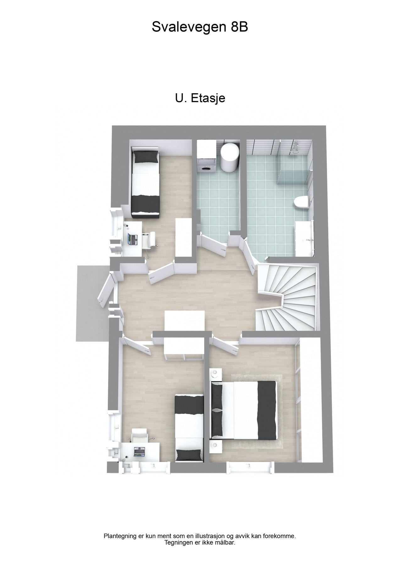 Planteging 1. etasje (3D). Galleribilde