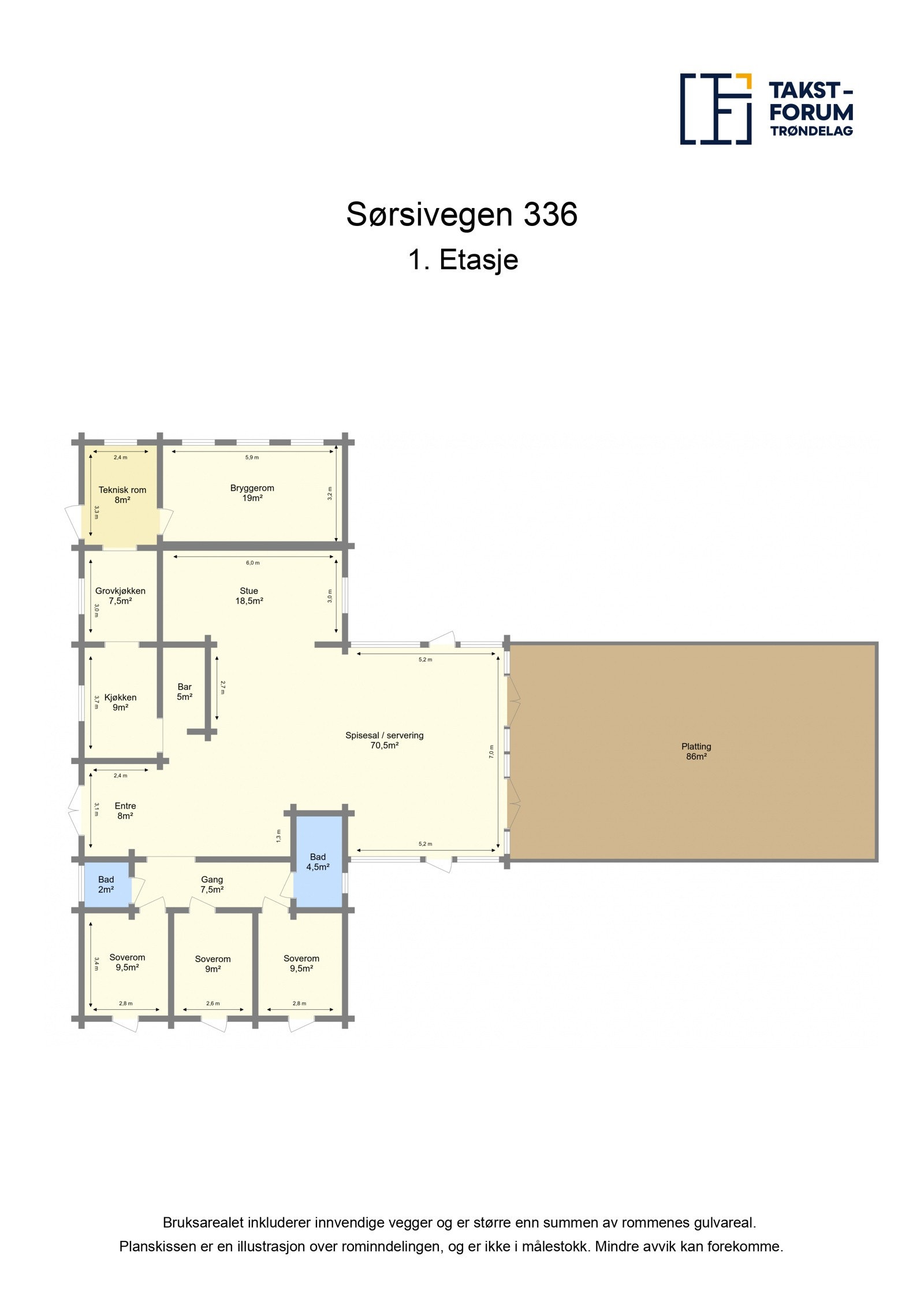 Sørsivegen 336 - Planskisse Galleribilde