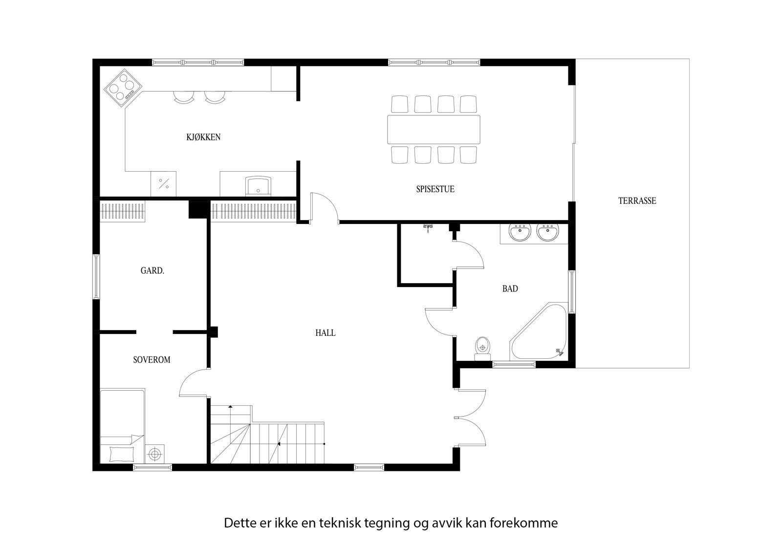 Plantegning 1. etasje Galleribilde