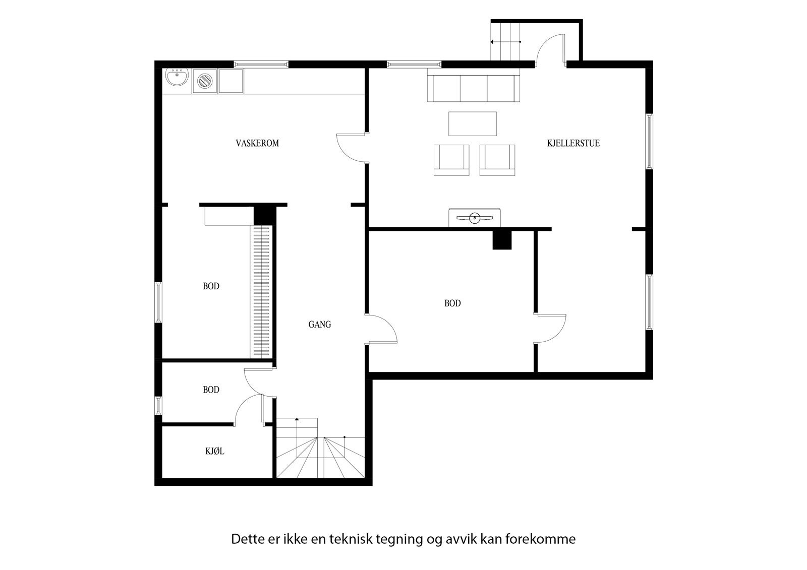 Plantegning kjeller Galleribilde