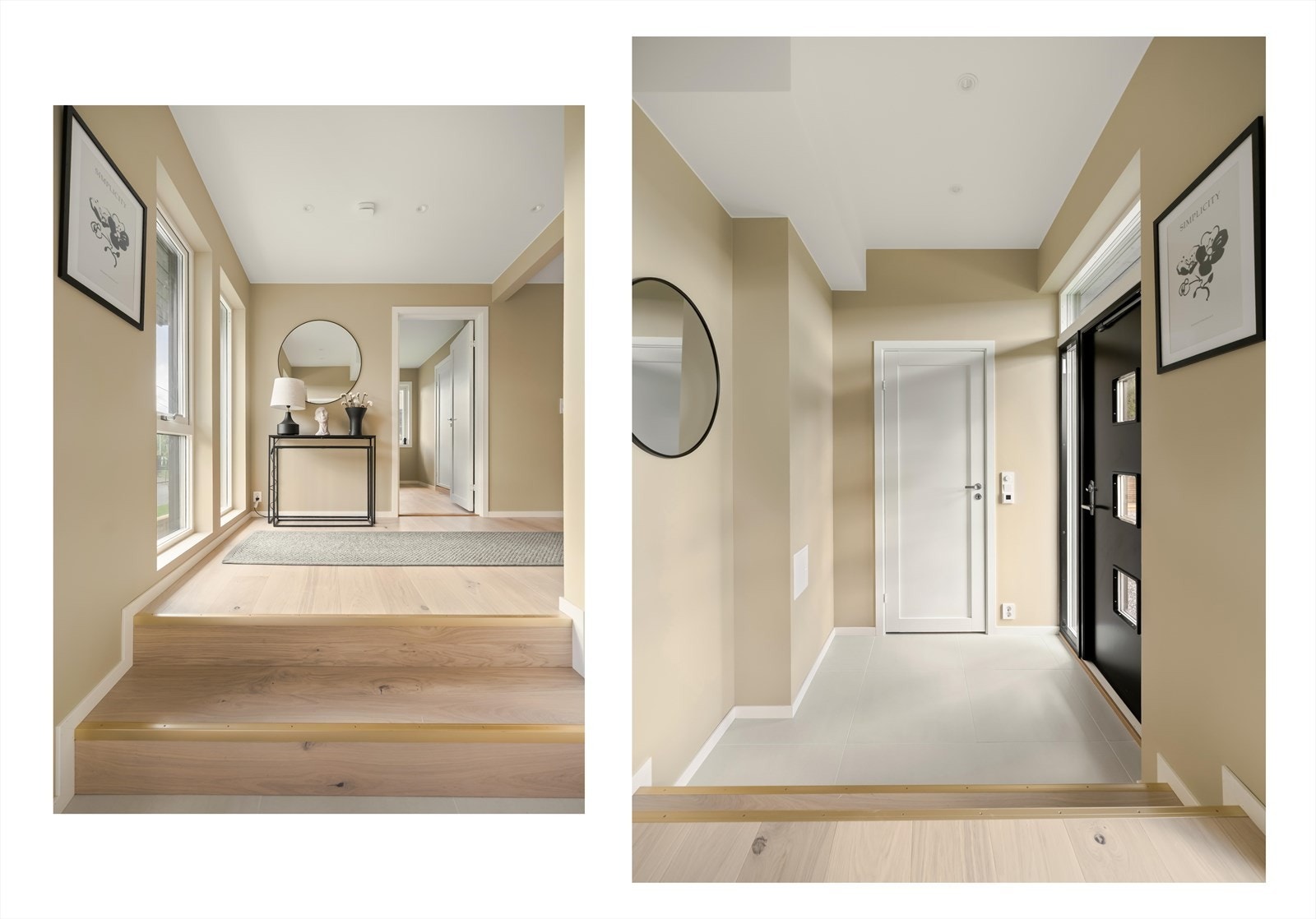 Her er det god plass til oppbevaring av yttertøy og sko i innvendig bod rett innenfor døren. Galleribilde