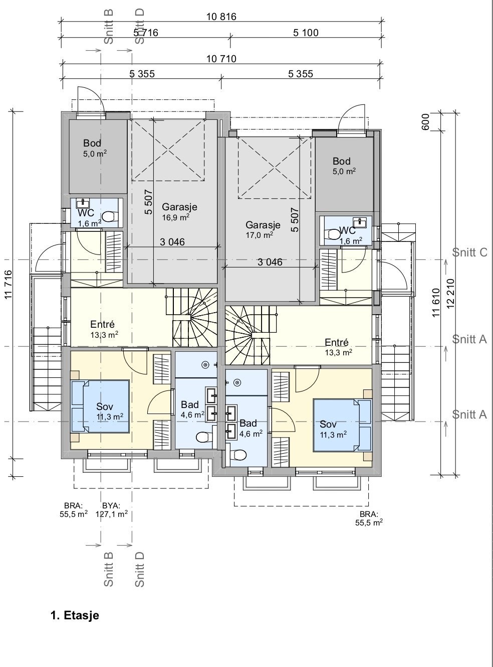 Plantegning 1. etasje. Galleribilde