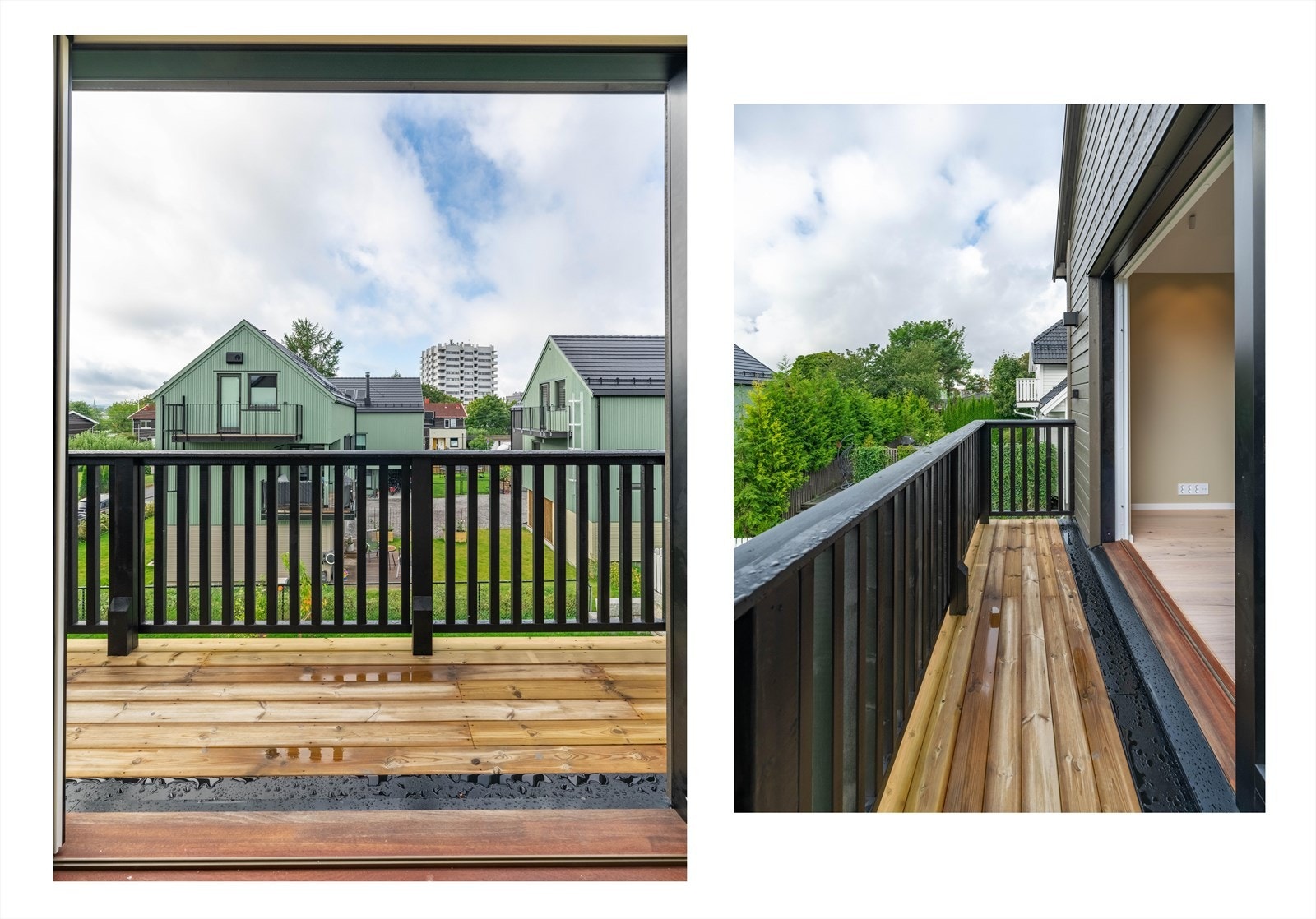 Terrassen gir utsyn over nærområdet og bidrar til å forlenge stuearealet ut i det fri. Galleribilde