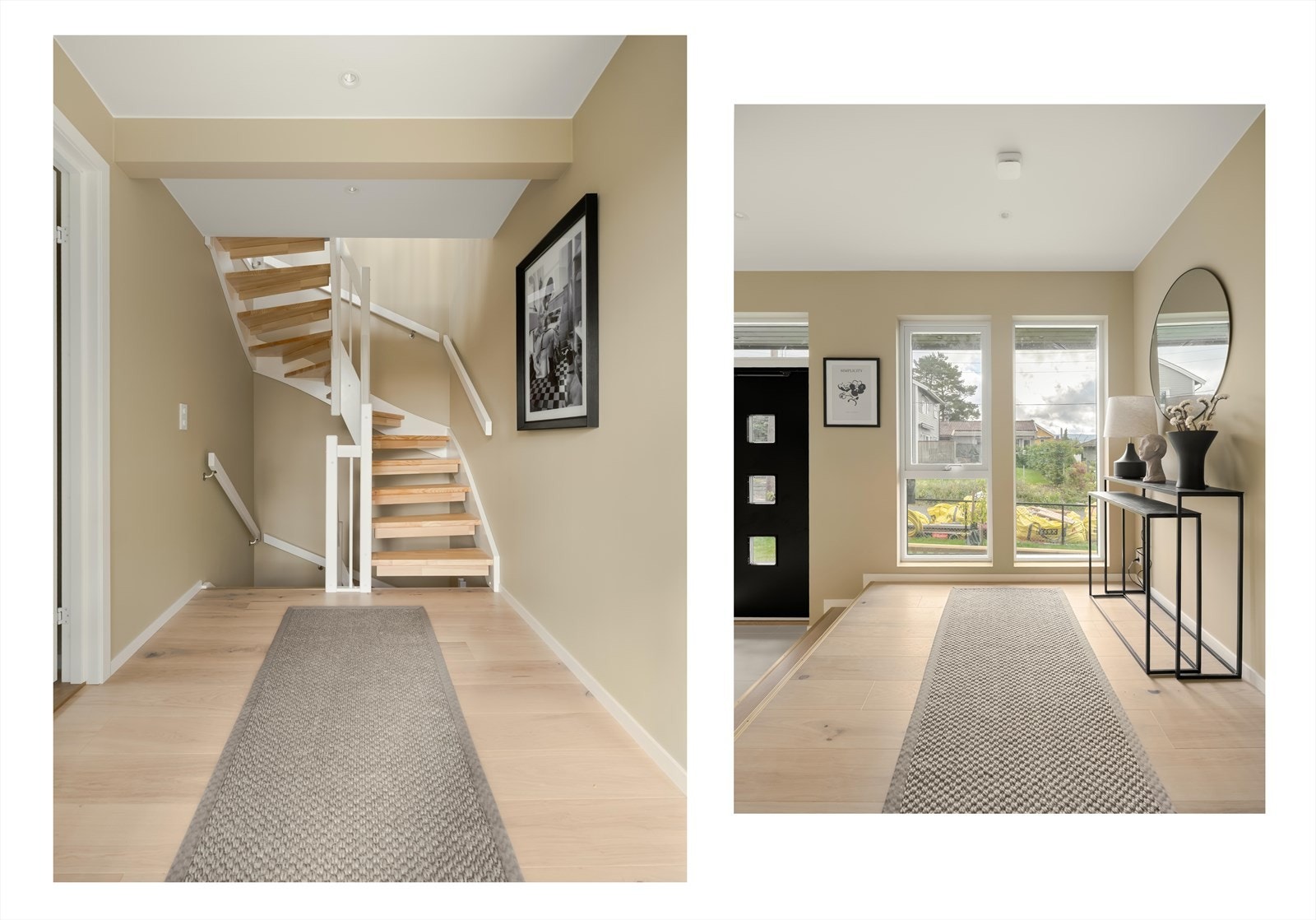 Rommet gir et godt førsteinntrykk av boligen. Galleribilde