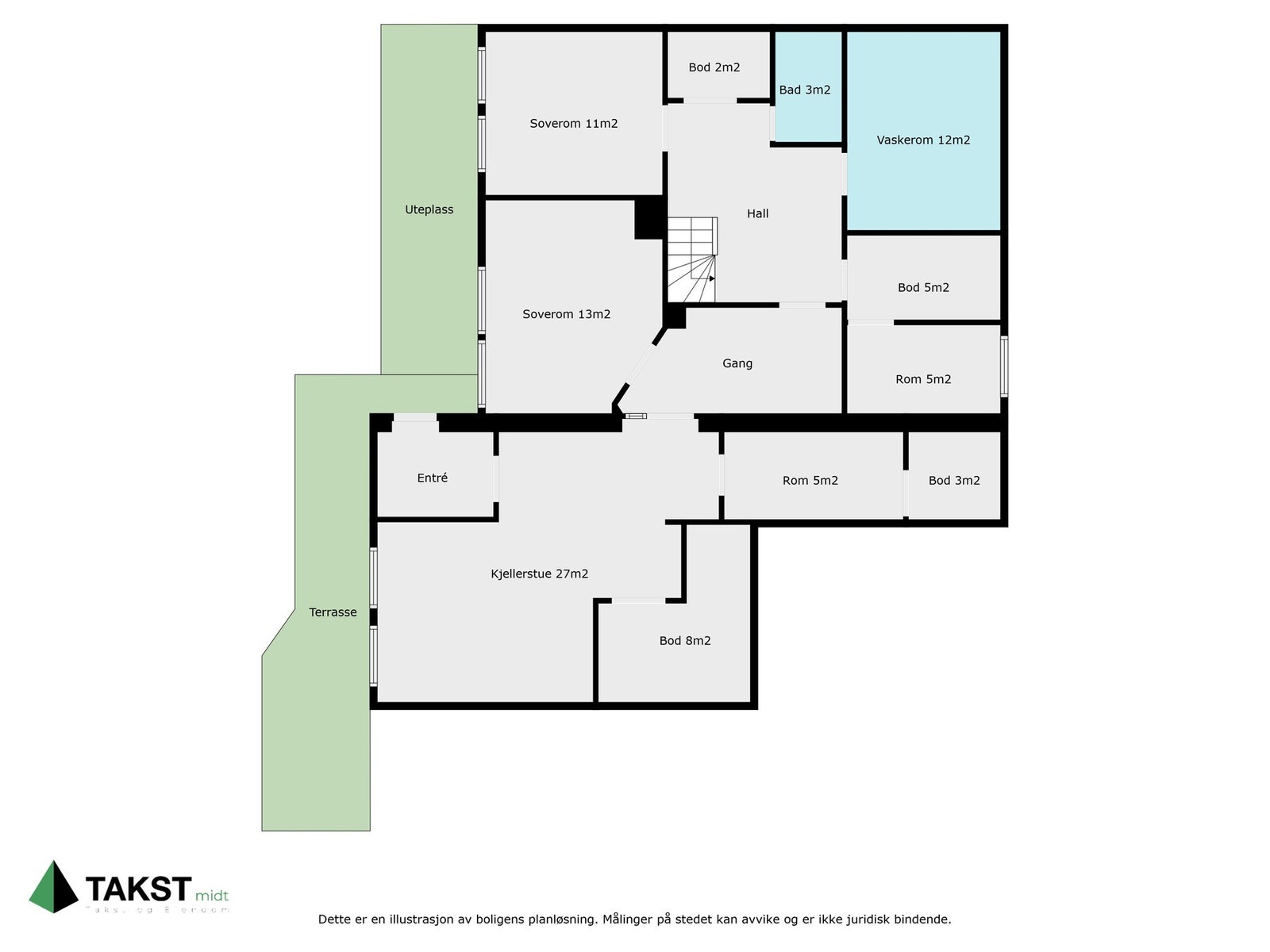 Planskisse underetasjen. Galleribilde