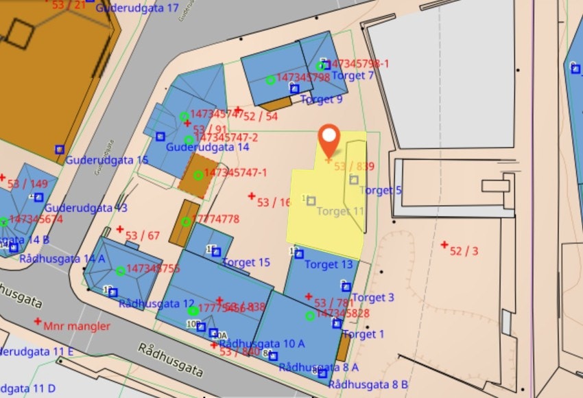 Kartutsnitt - tomt Galleribilde