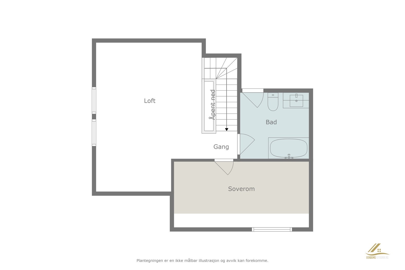Plantegning loft. Galleribilde