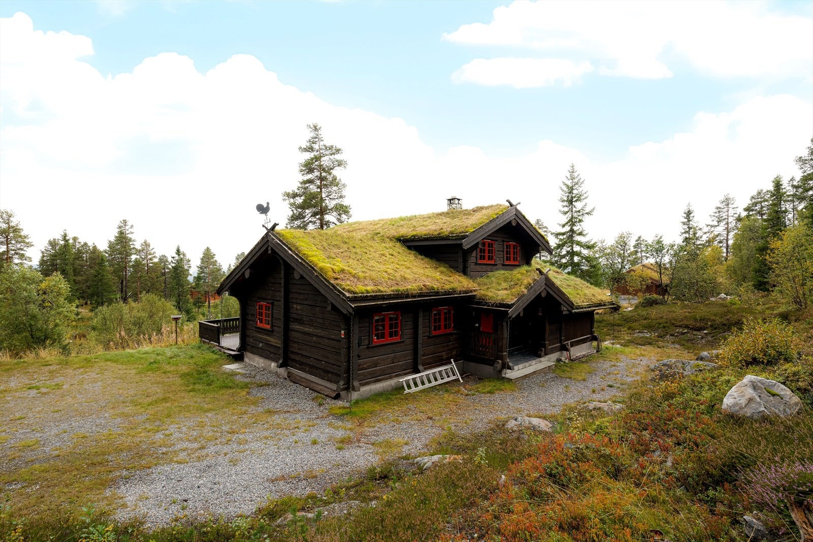 Hytta i Tuddal er full av sjarme og særpreg og har en svært fin beliggenhet med trygg bomvei inn til hyttefeltet. Galleribilde