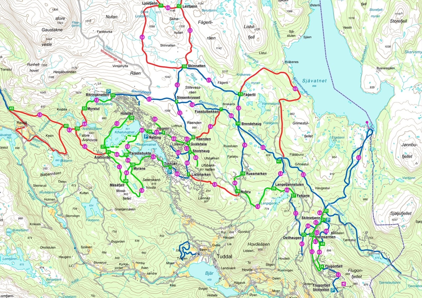 Løypekart Tuddal Galleribilde