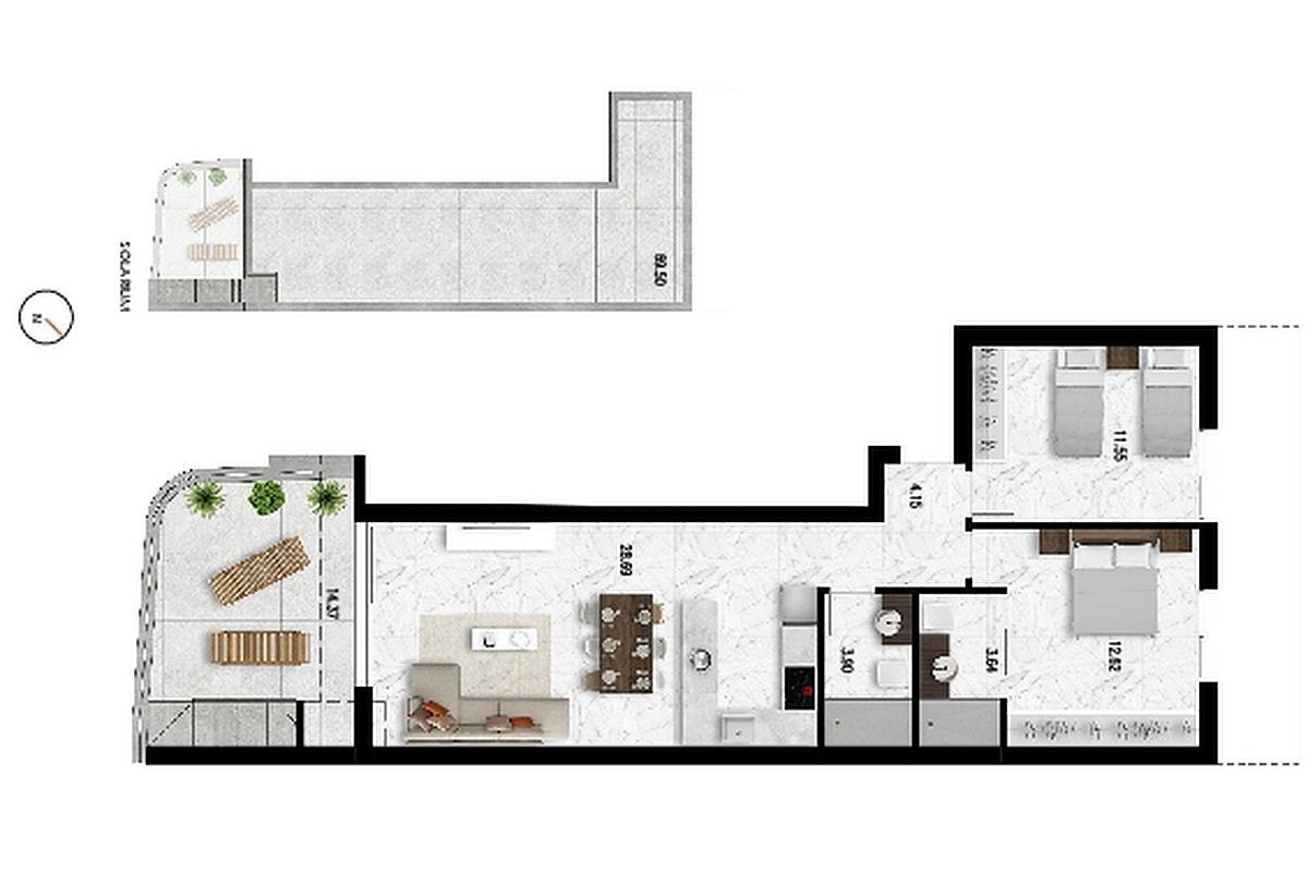 Penthouse leilighet Galleribilde