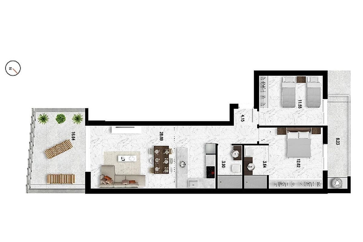 2 soveroms leilighet Galleribilde