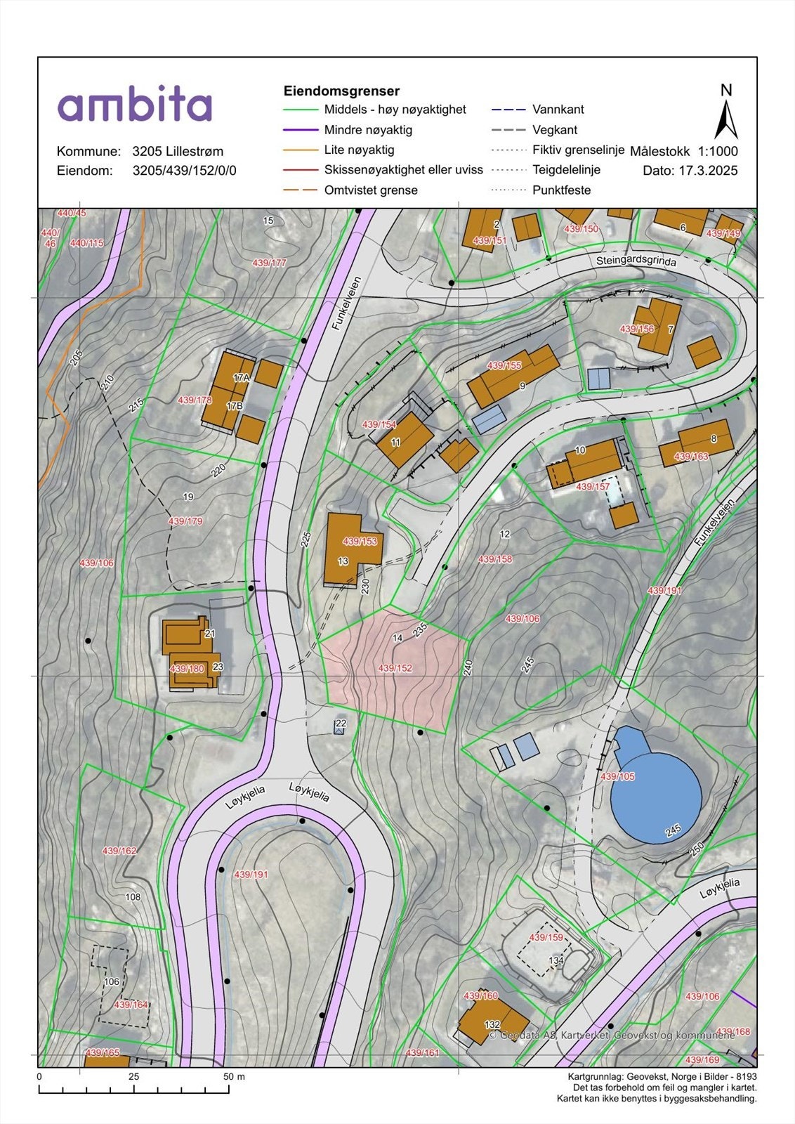 Eiendomskart med grenser Galleribilde