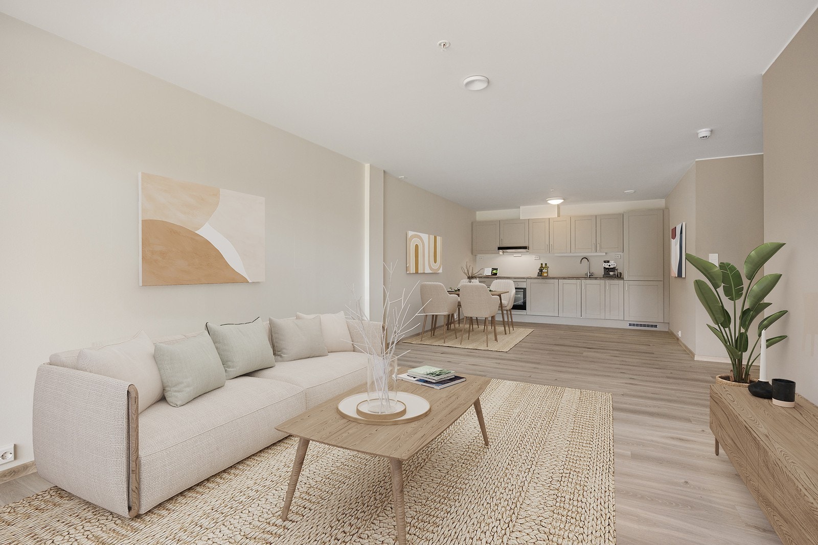 Velkommen til Langstranda 7 - En moderne og pen 3-roms i andre etasje - (Illustrasjonsbilde - digitalt stylet foto.) Galleribilde