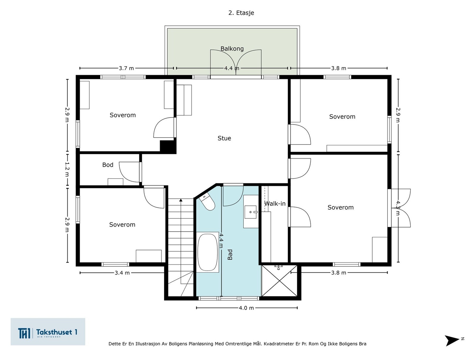 Plantegning av andre etasje. Galleribilde