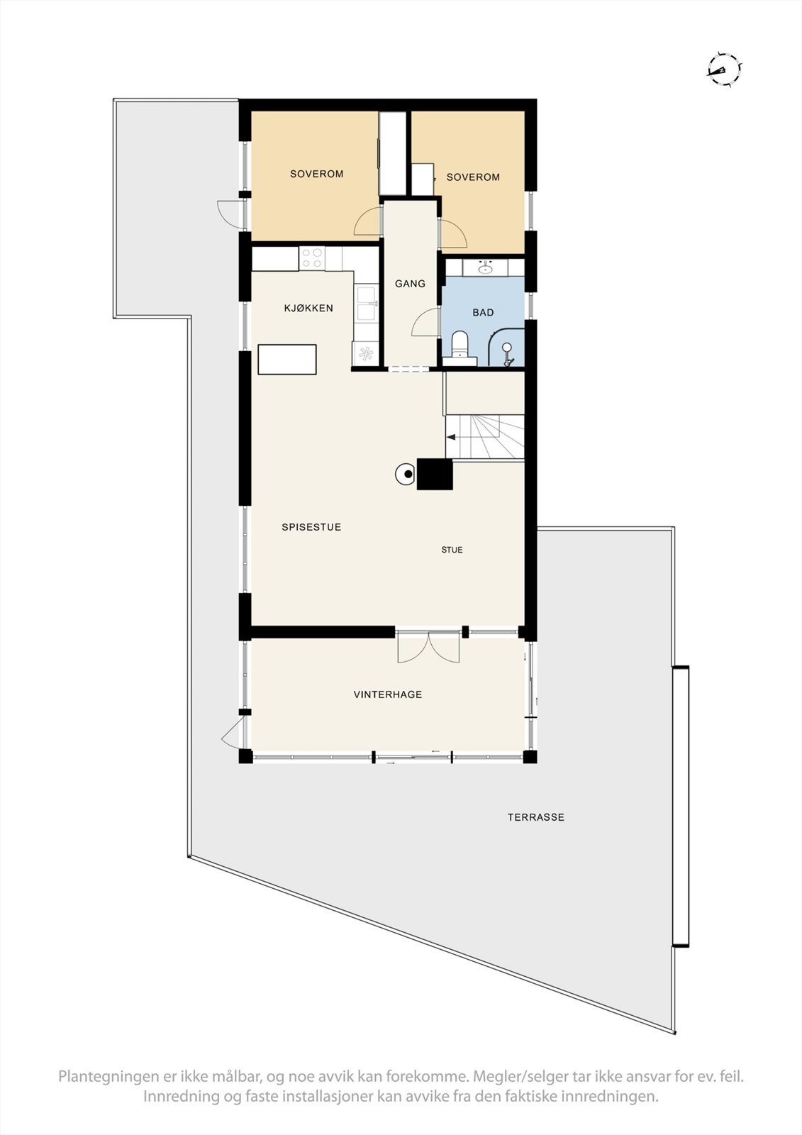 Plantegning, første etasje. Galleribilde