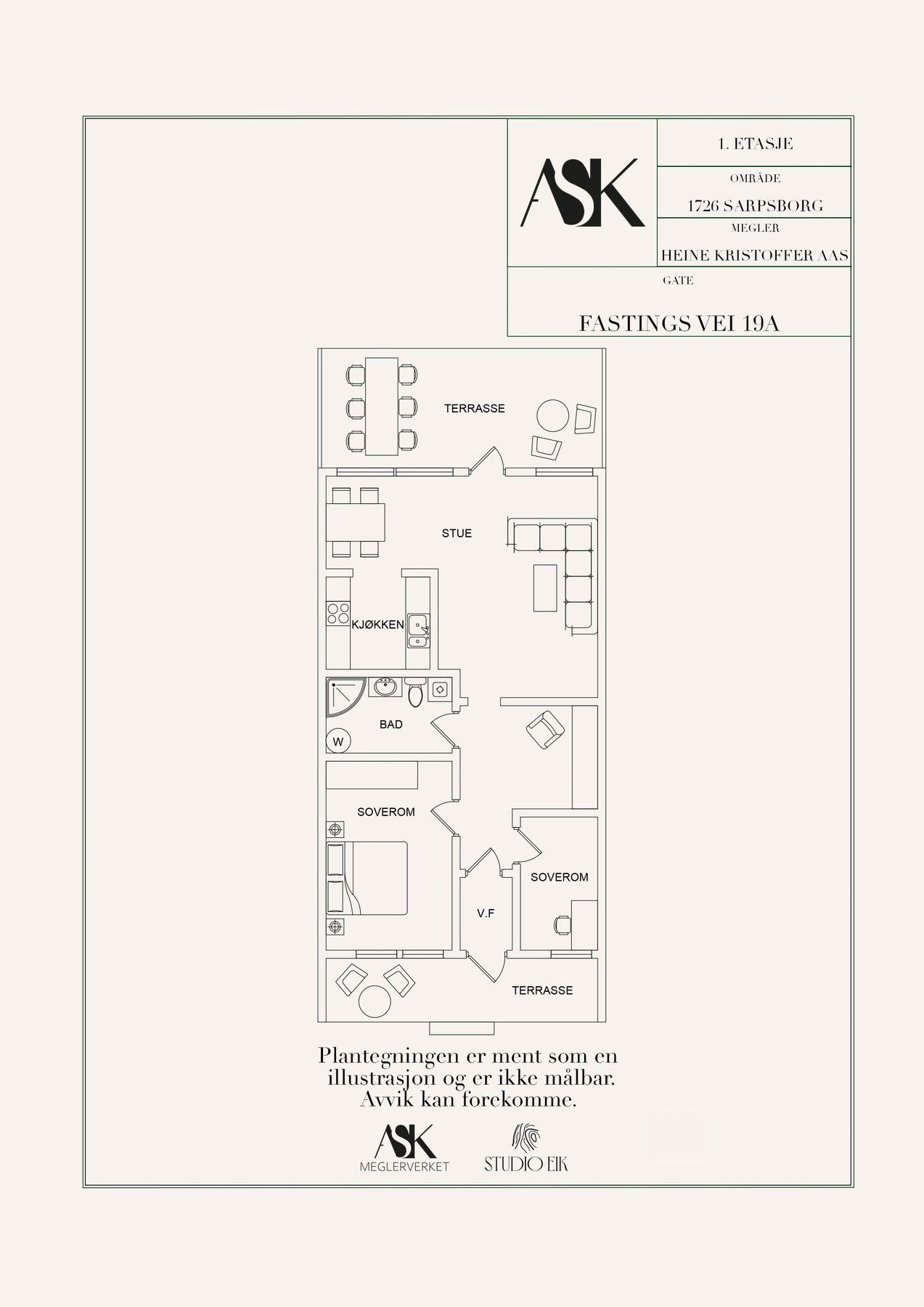Plantegning 1. etasje Galleribilde