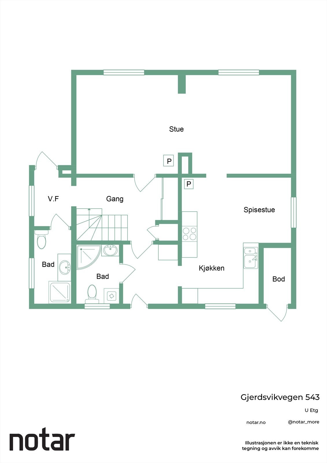 Plantegning hovedetasje Galleribilde