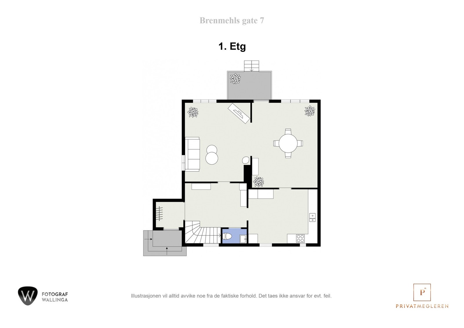 Plantegning 1. etasje Galleribilde
