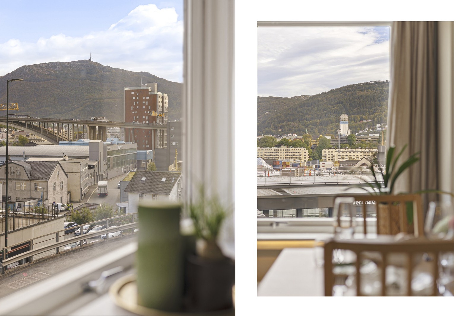 Fra vinduene har man god utsikt mot byfjellene! Galleribilde