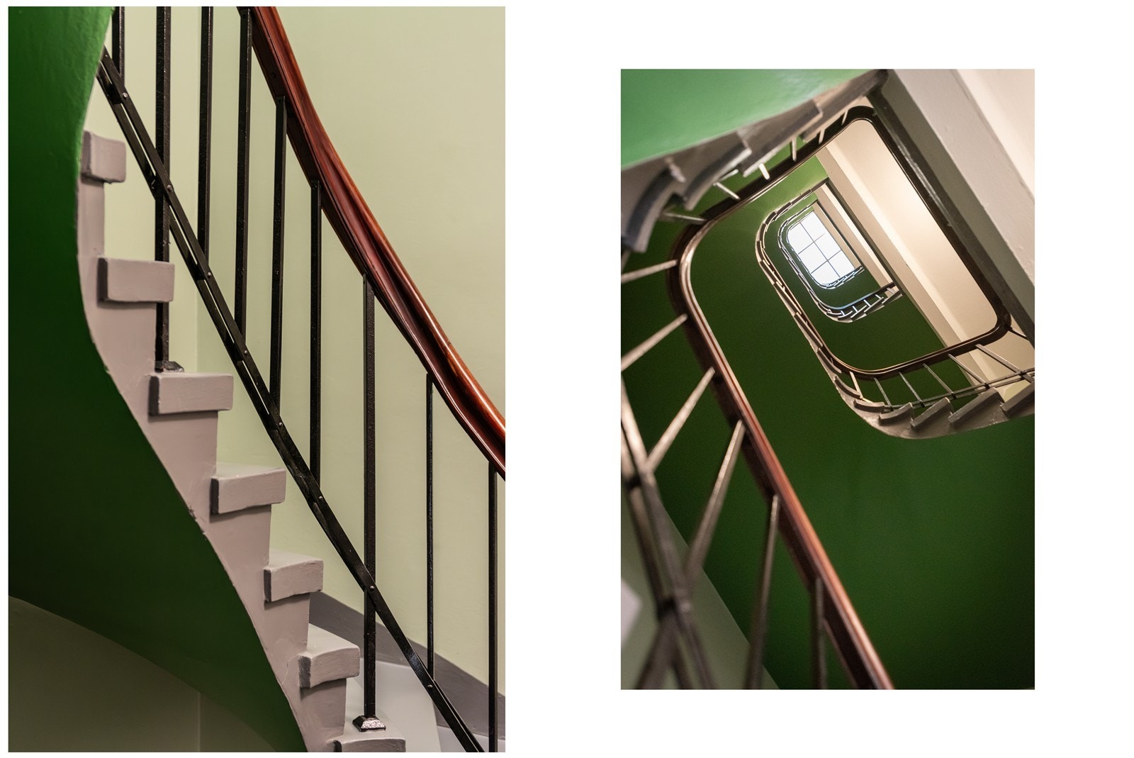 Klassisk felles trappeoppgang med tidstypiske detaljer og solid utførelse Galleribilde