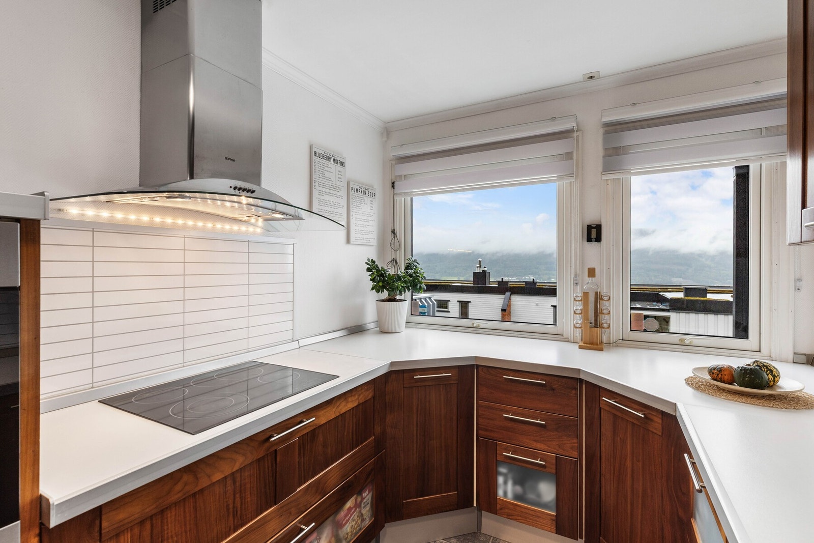 Fra kjøkkenet er det hyggelig utsyn. Galleribilde