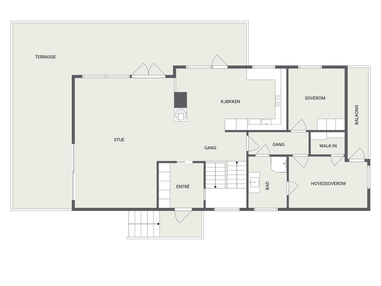 Plantegning 1. etasje Galleribilde
