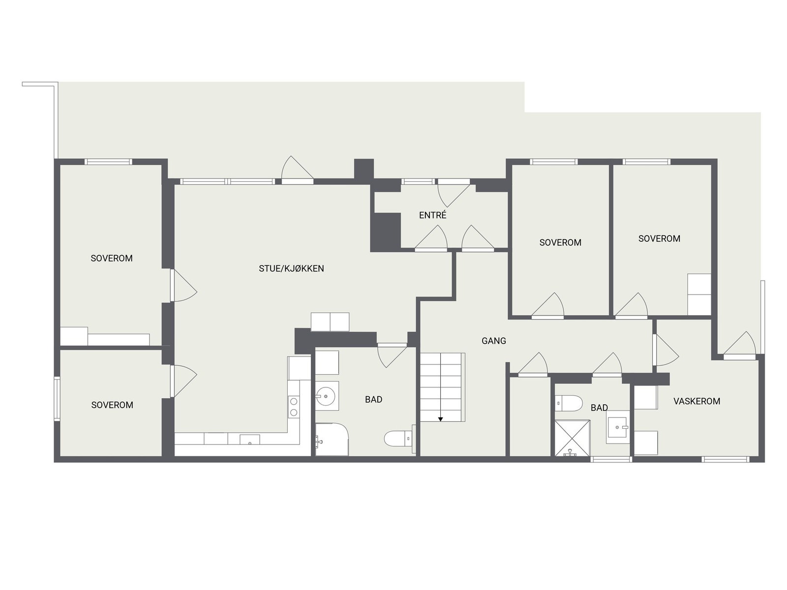 Plantegning underetasje. Galleribilde