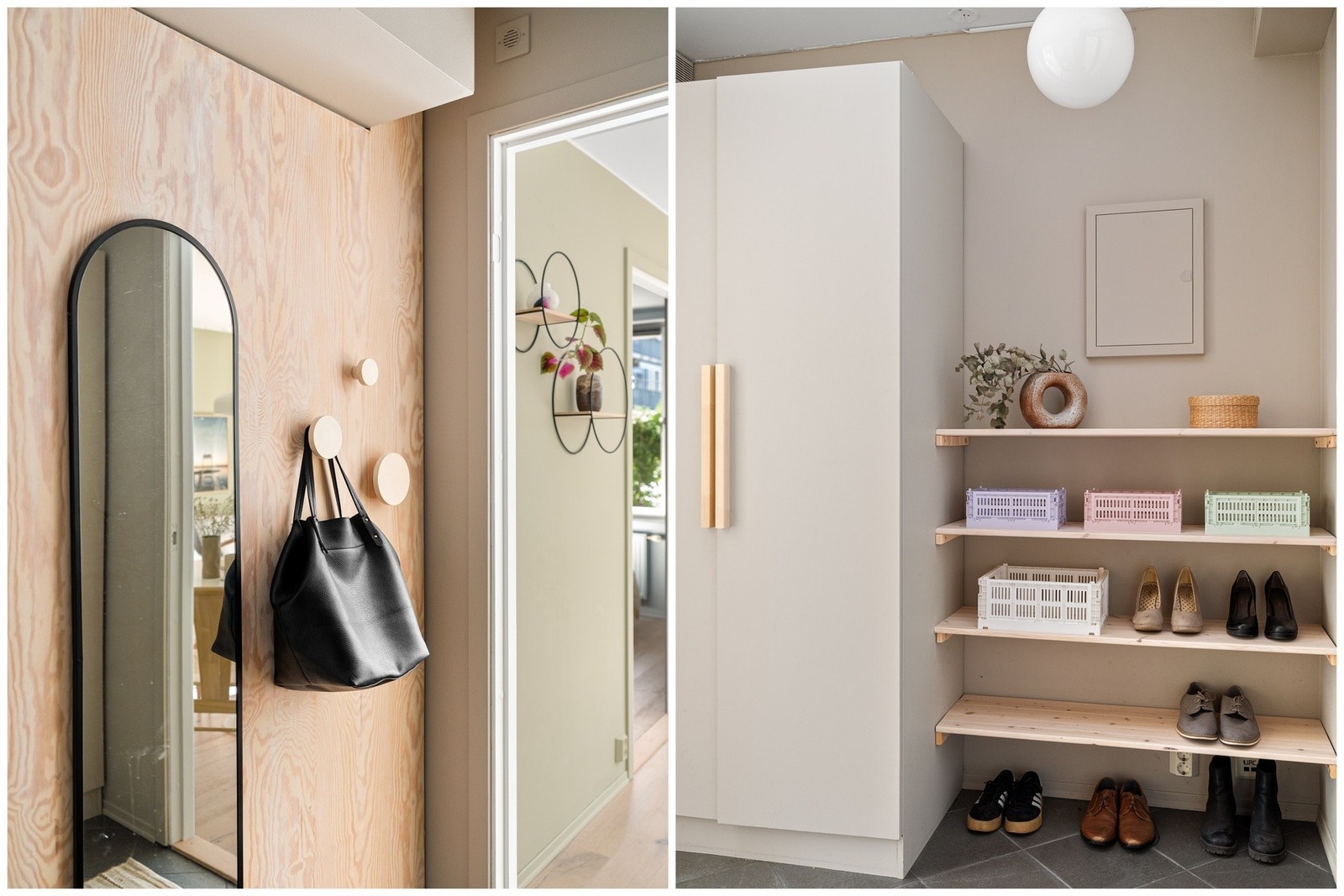 Entré med rikelig skap- og hylleplass. Galleribilde