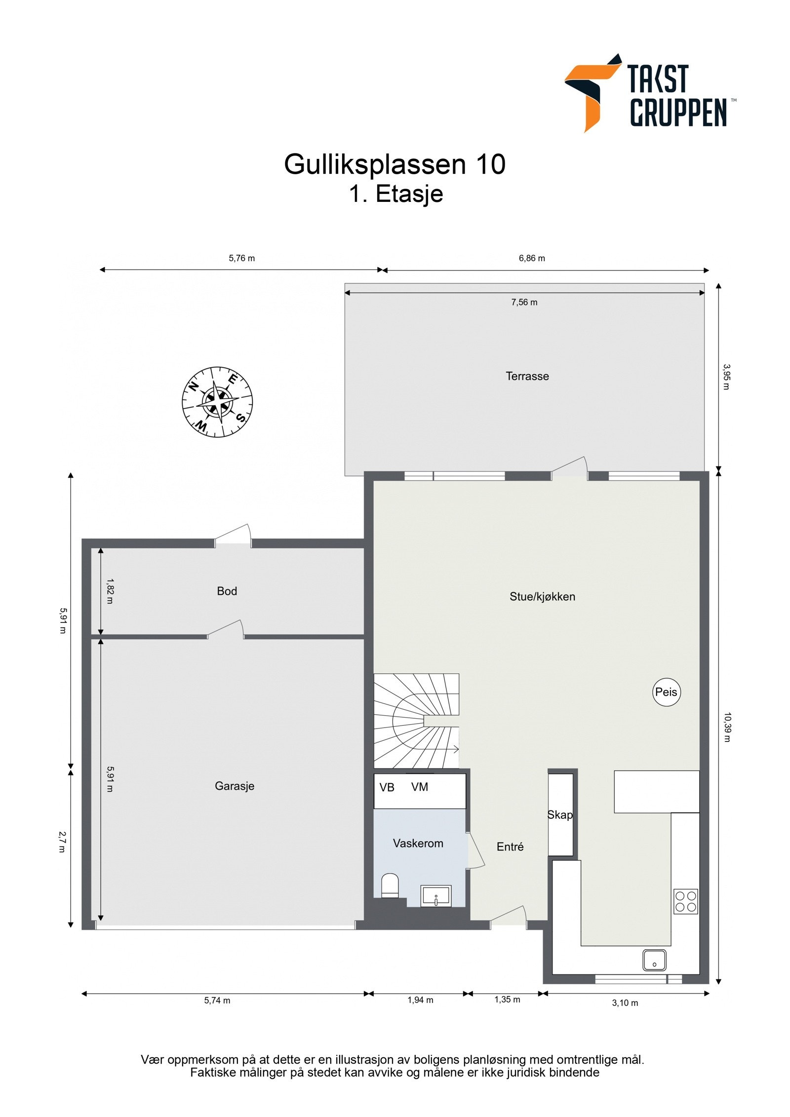 Plantegning 1. etasje. Galleribilde