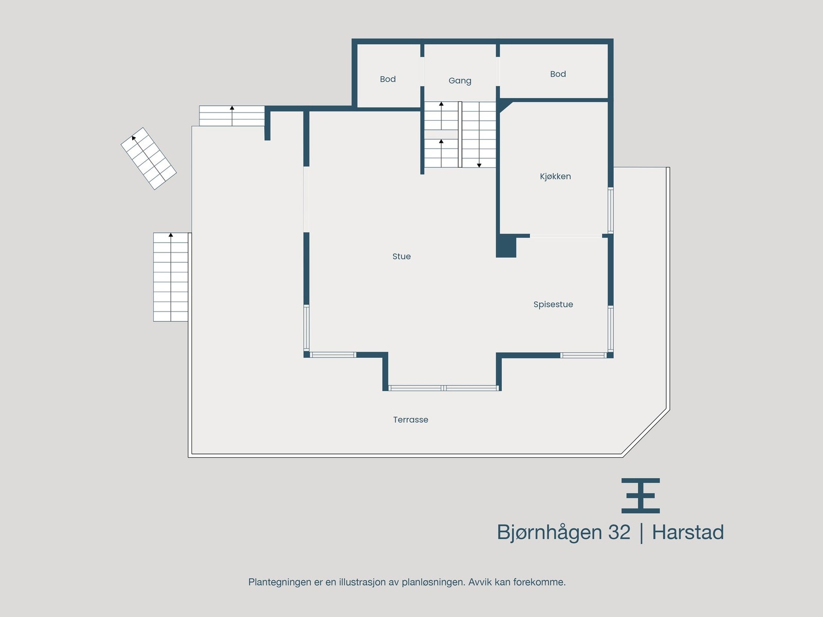 Plantegning 1. etasje Galleribilde