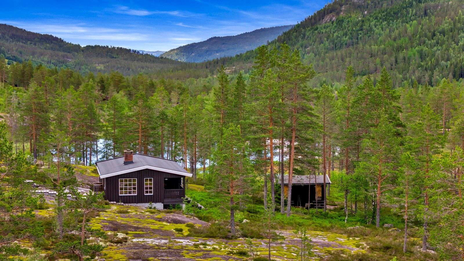 Det er en eksisterende hytte på Vigård i dag Galleribilde