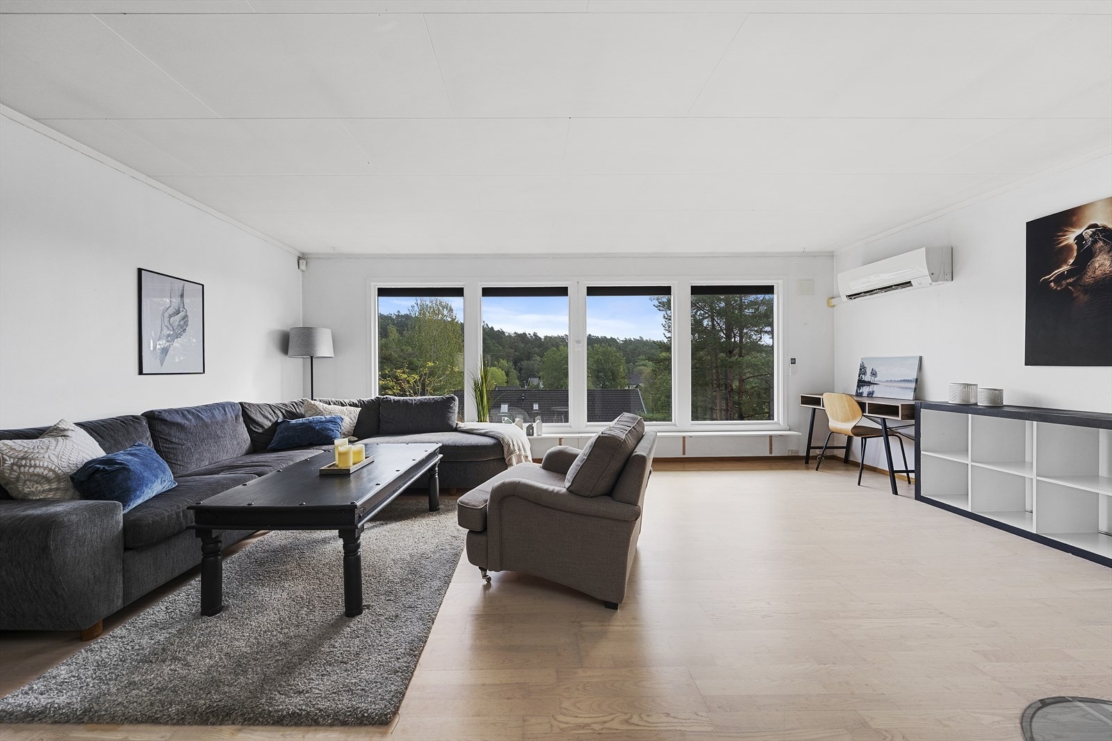 Vedovn og varmepumpe i stue Galleribilde