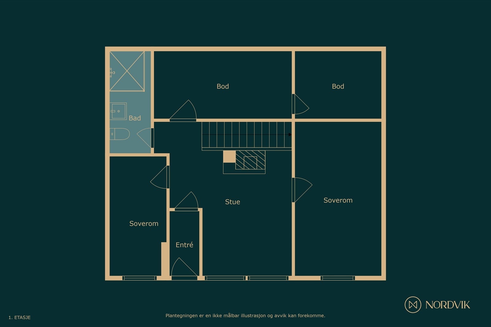 Plantegning - 1 etg Galleribilde