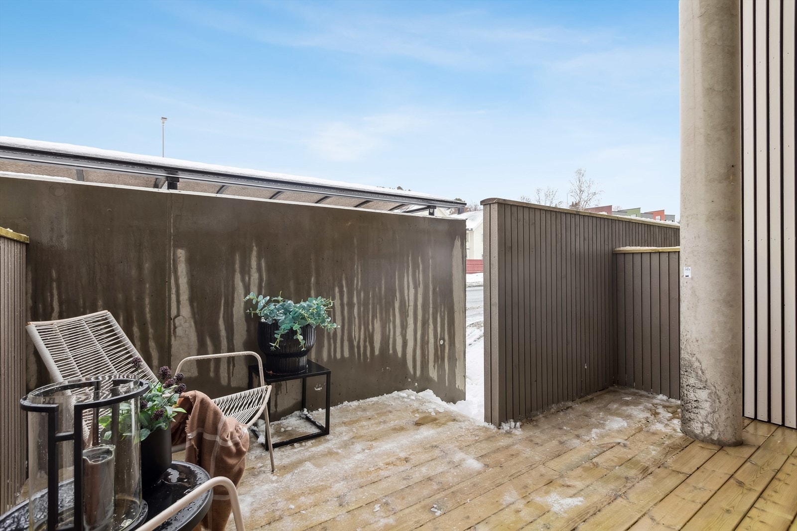 Terrassen er på hele 10m². Galleribilde