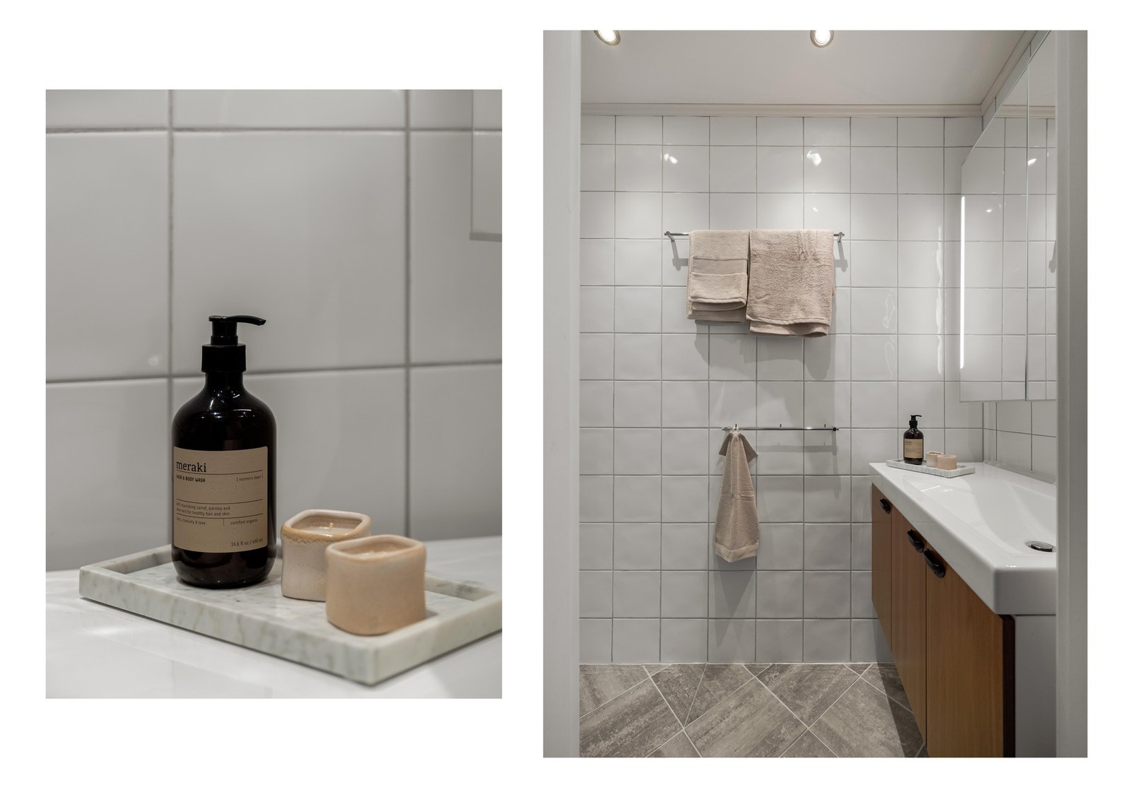 Badet er flislagt og pent, og har så klart varmekabler. Galleribilde