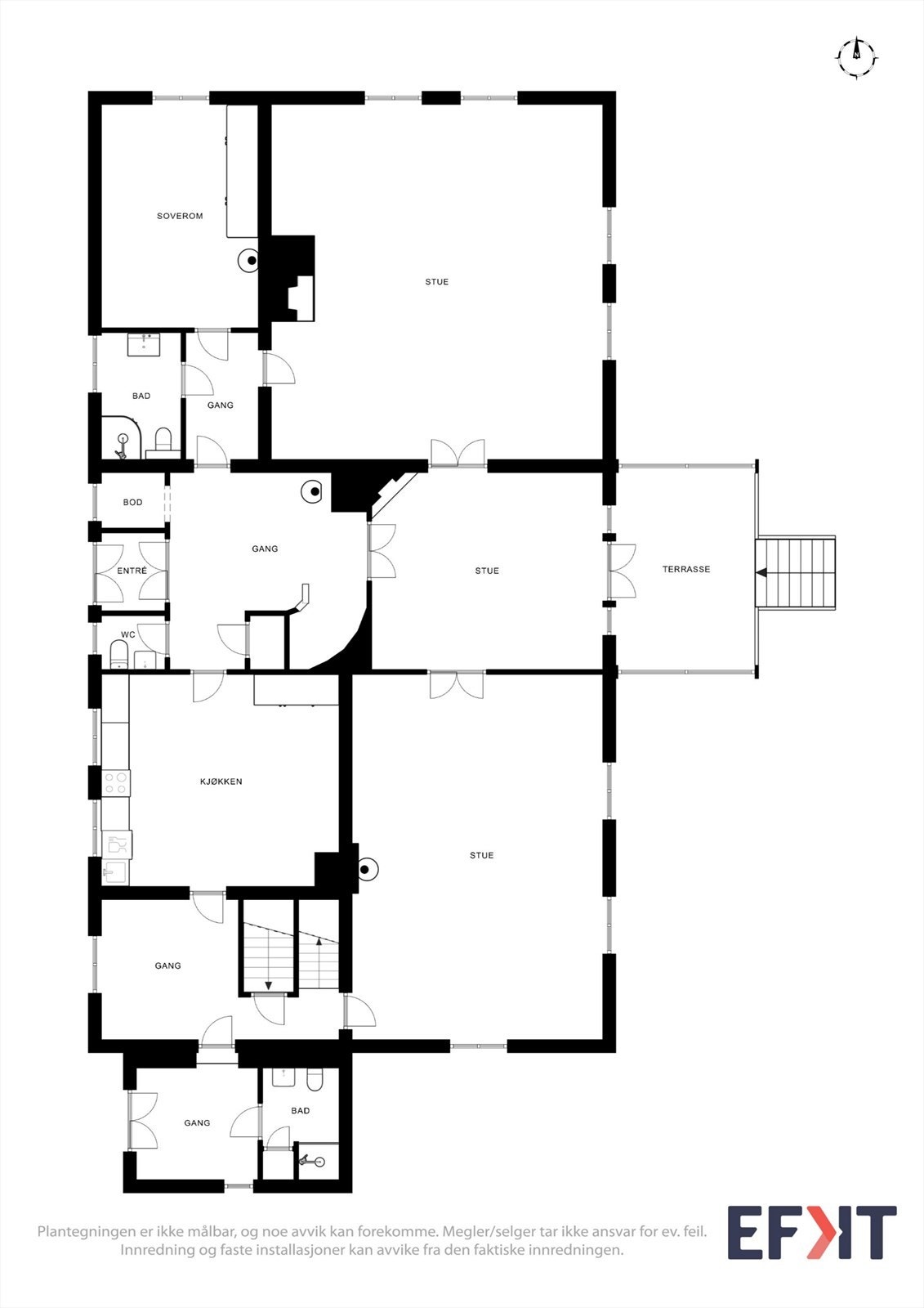 Plantegning 1. etasje Galleribilde