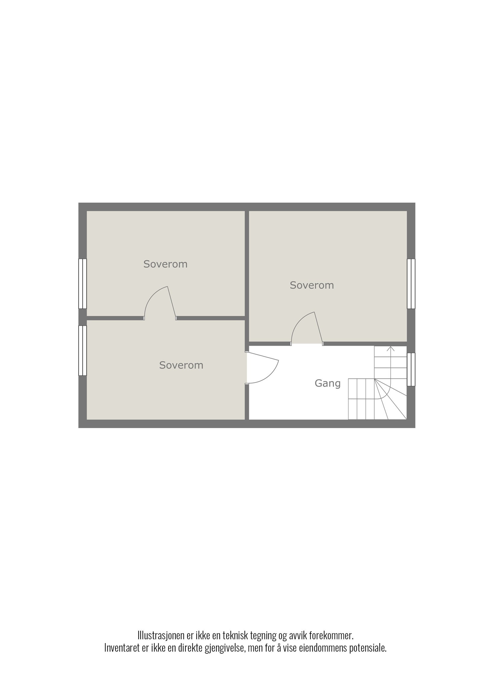 Planillustrasjon over 2.etasje Galleribilde