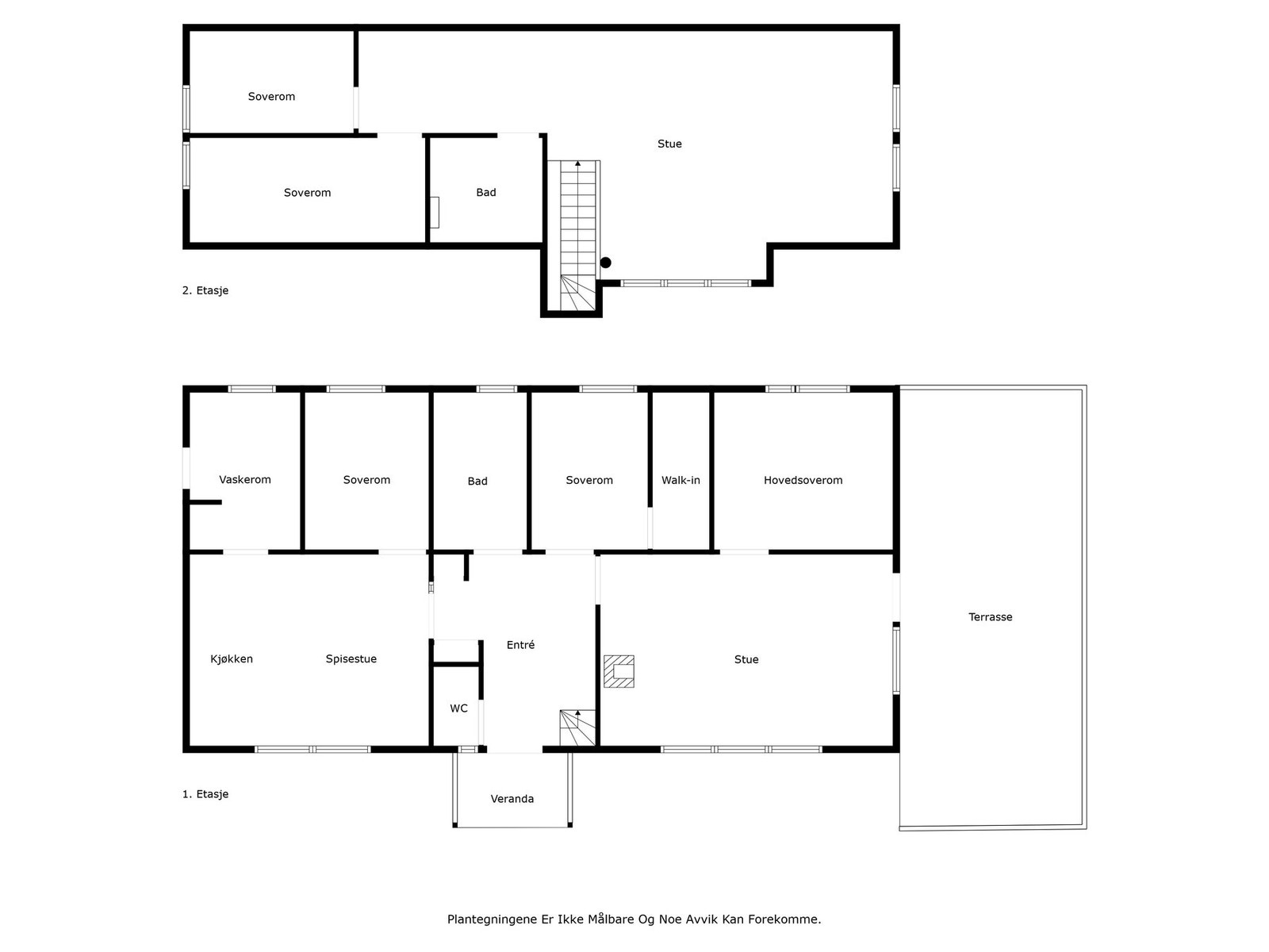 Planløsningen over 2 plan. Galleribilde