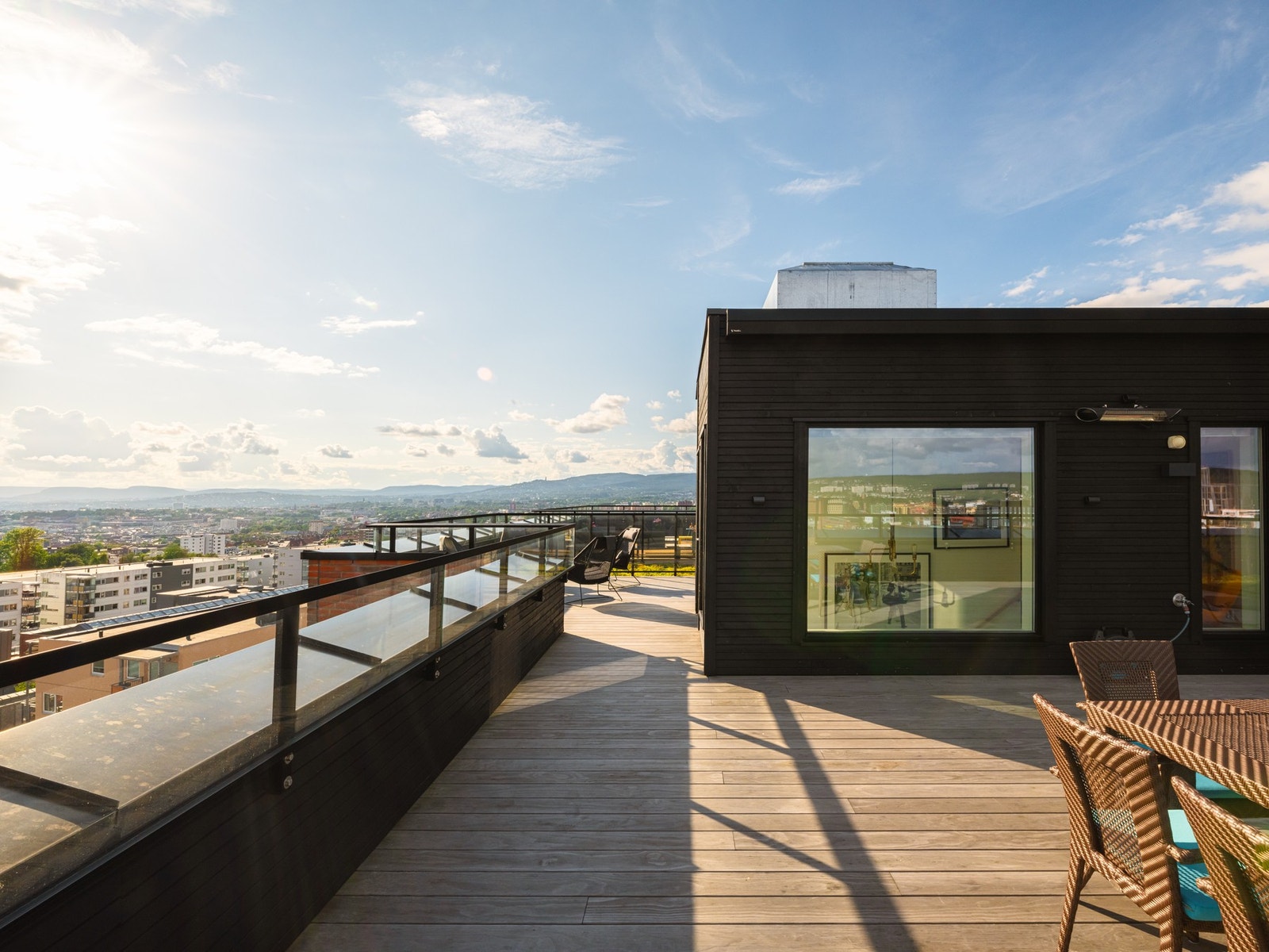 Det er også en isolert bod på takterrassen med strøm, lys og varme. Galleribilde