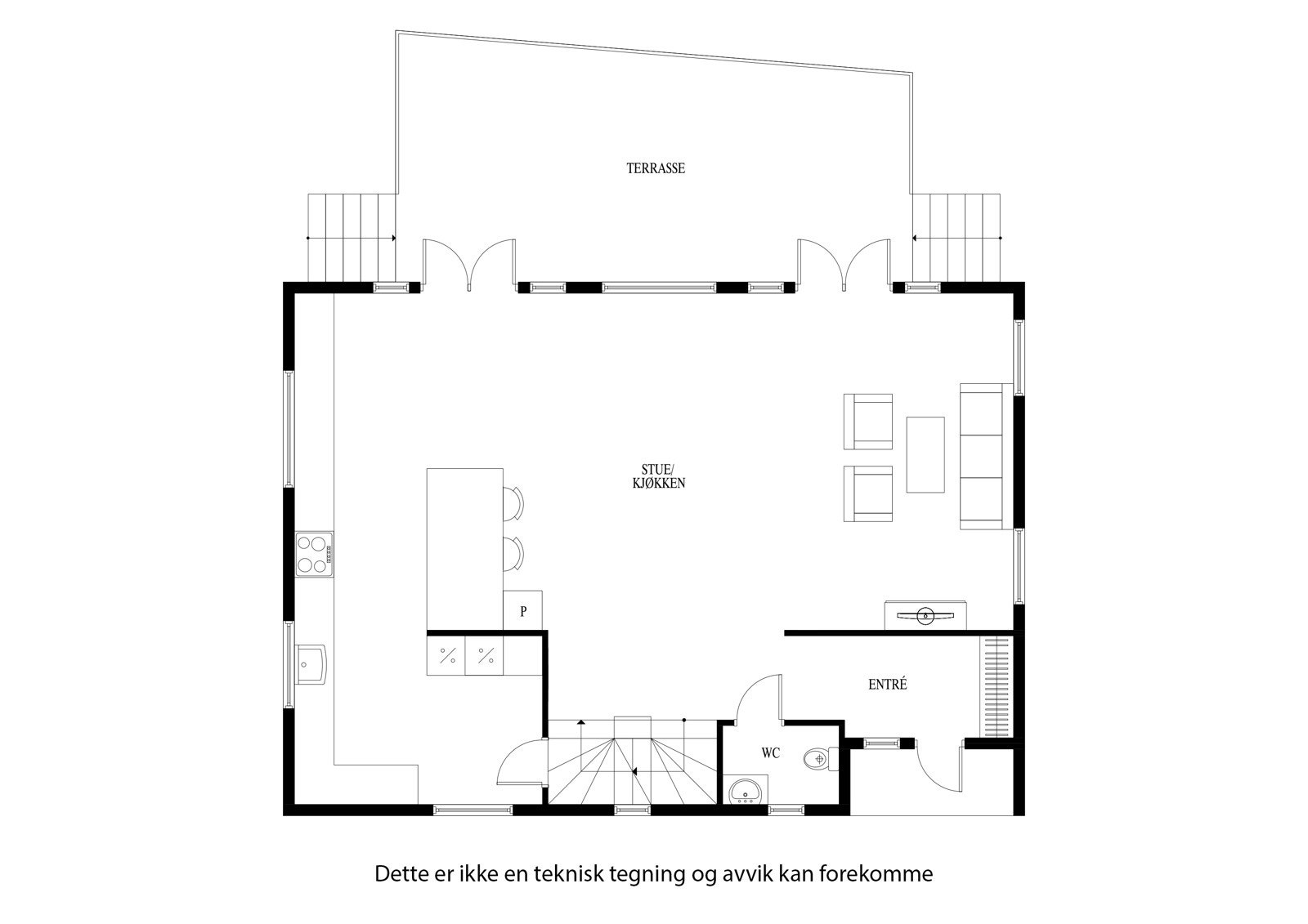 Plantegning 1. etasje Galleribilde