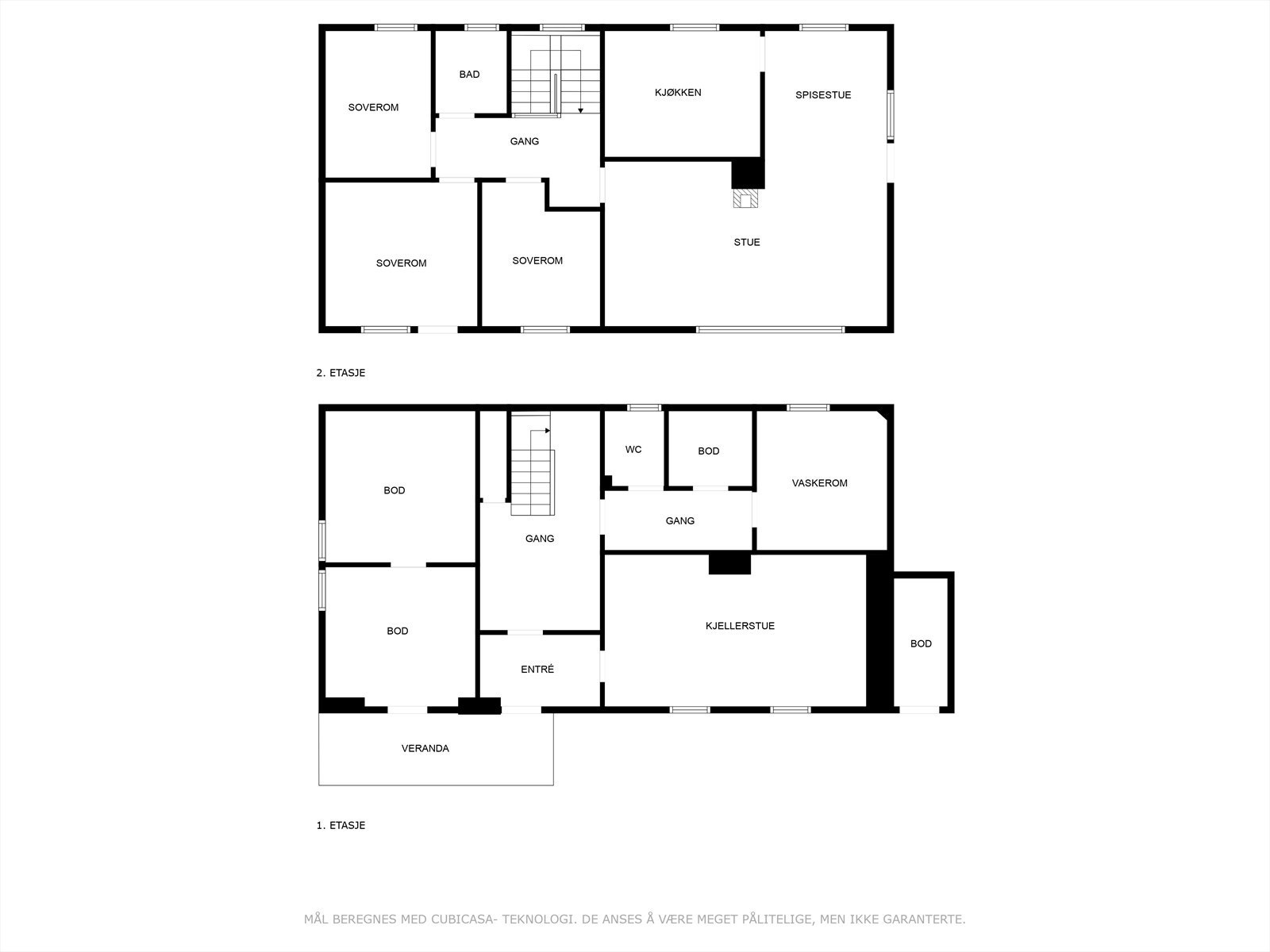 Plantegning alle etasjer. Galleribilde