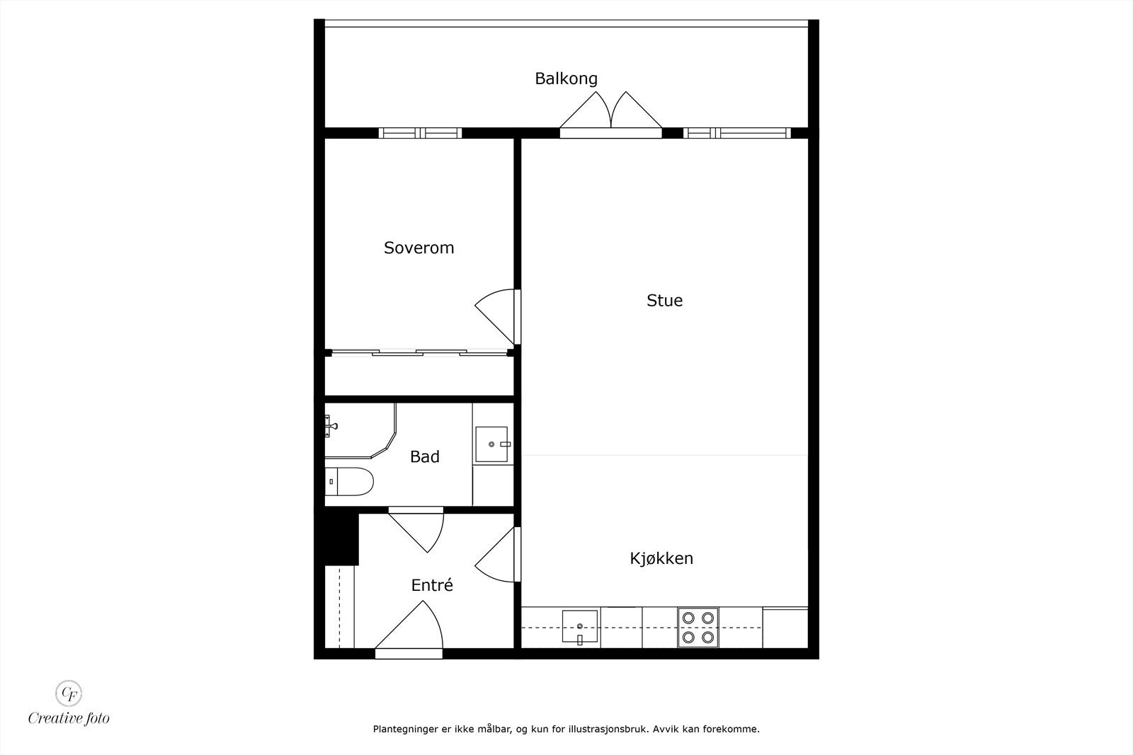 Plantegning 3. etasje. I tillegg disponerer leiligheten en kjellerbod på 5m², samt en garasjeplass i felles garasjeanlegg. Heis i bygget. Galleribilde